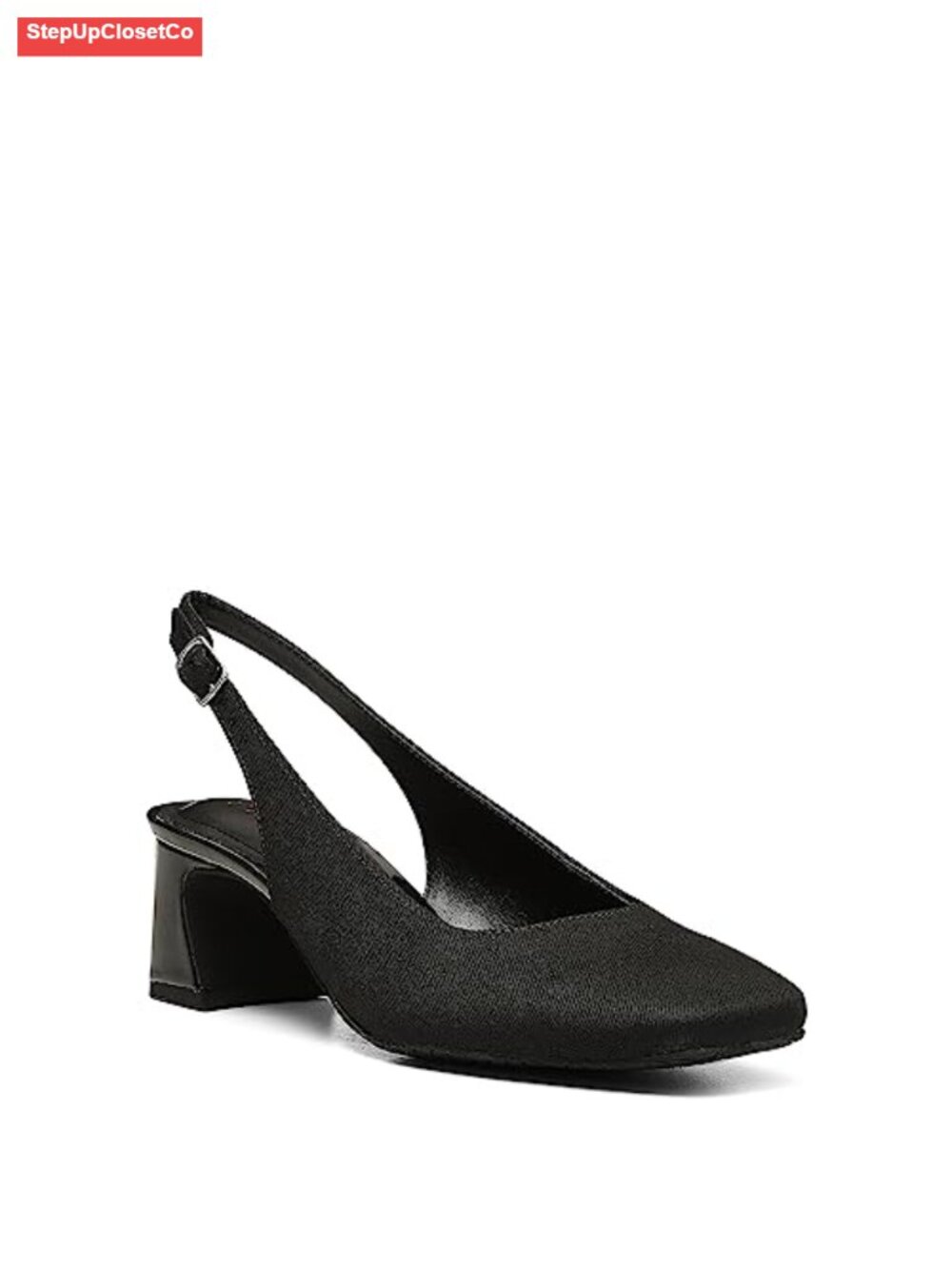 Women's Denim Elastic Slingback Heels - Picture 6 of 6